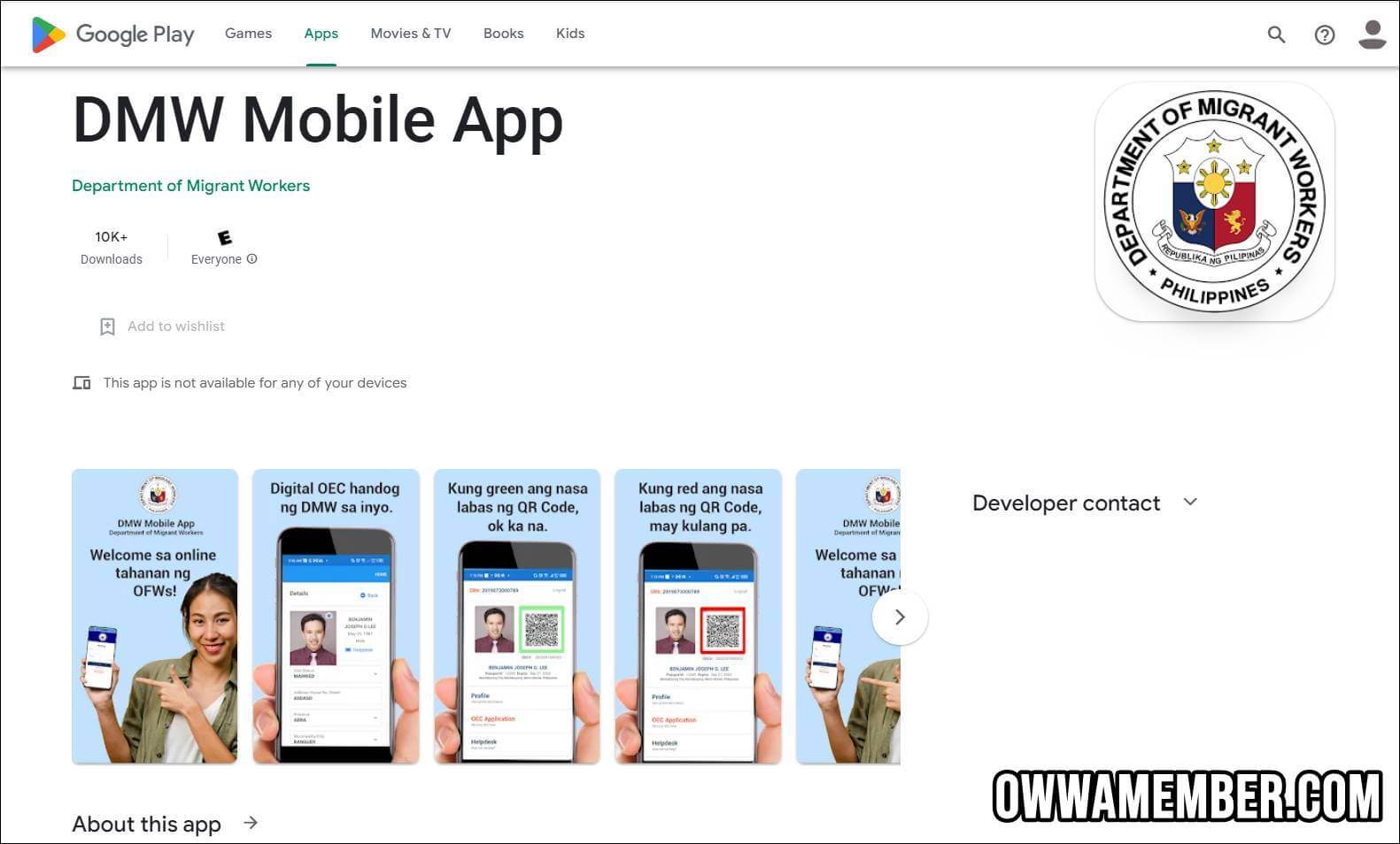 dmw mobile app for ofws
