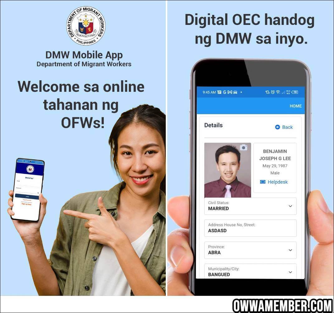 how to get digital oec via dmw mobile app