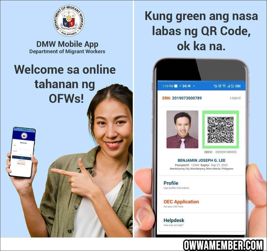 register for account at dmw mobile app