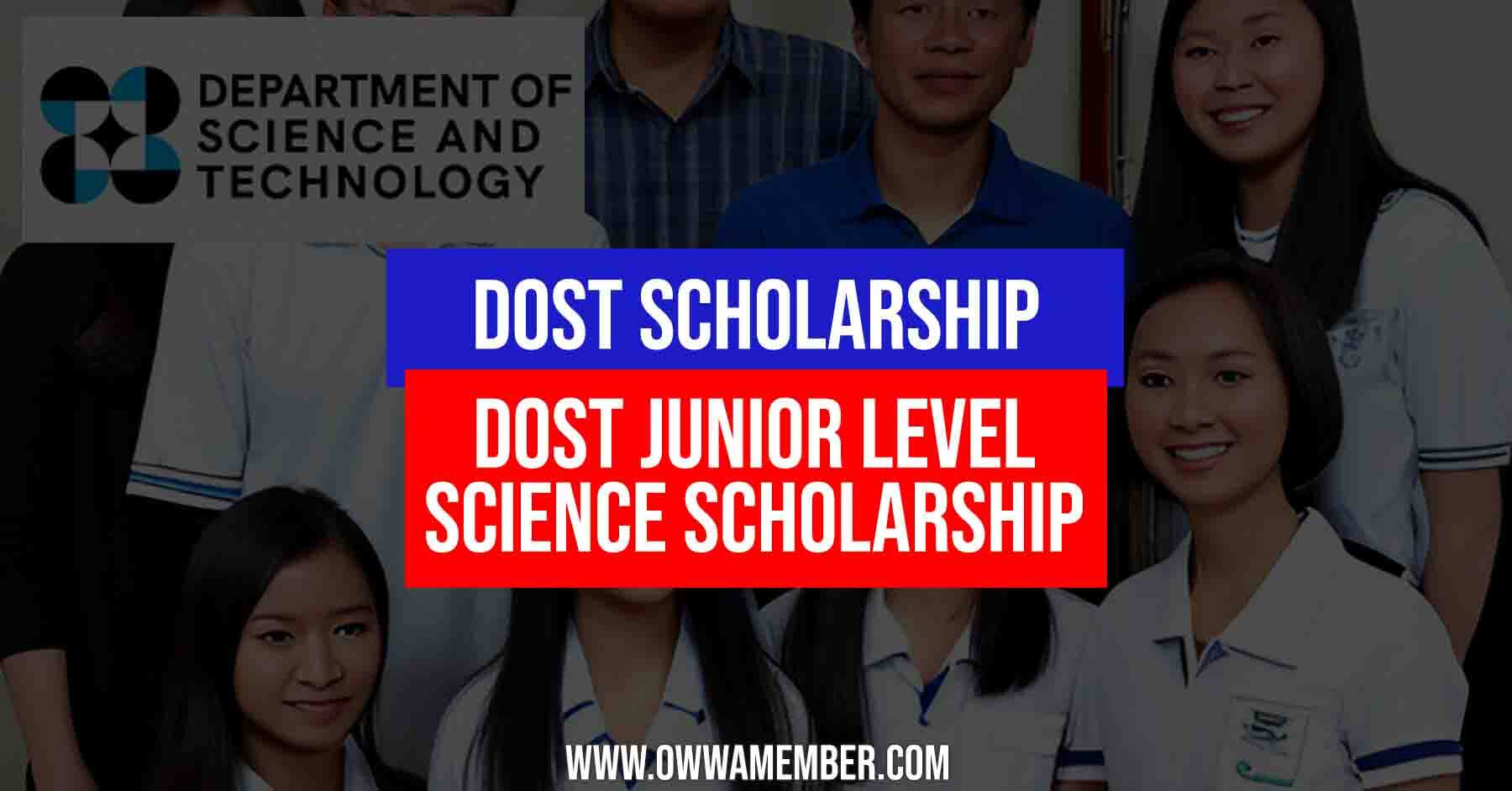 apply dost junior level science scholarship