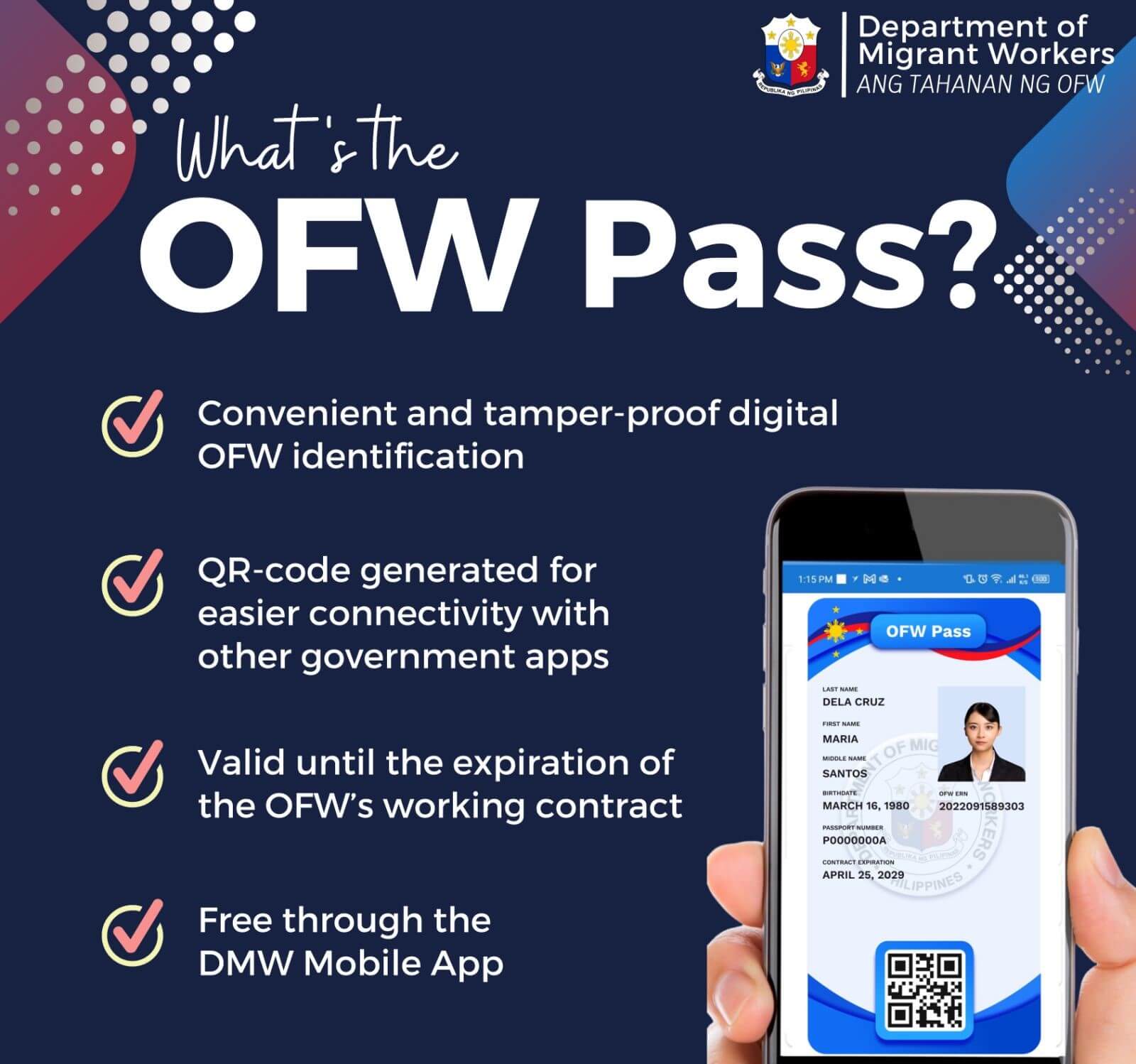 what is the ofw pass by dmw mobile app