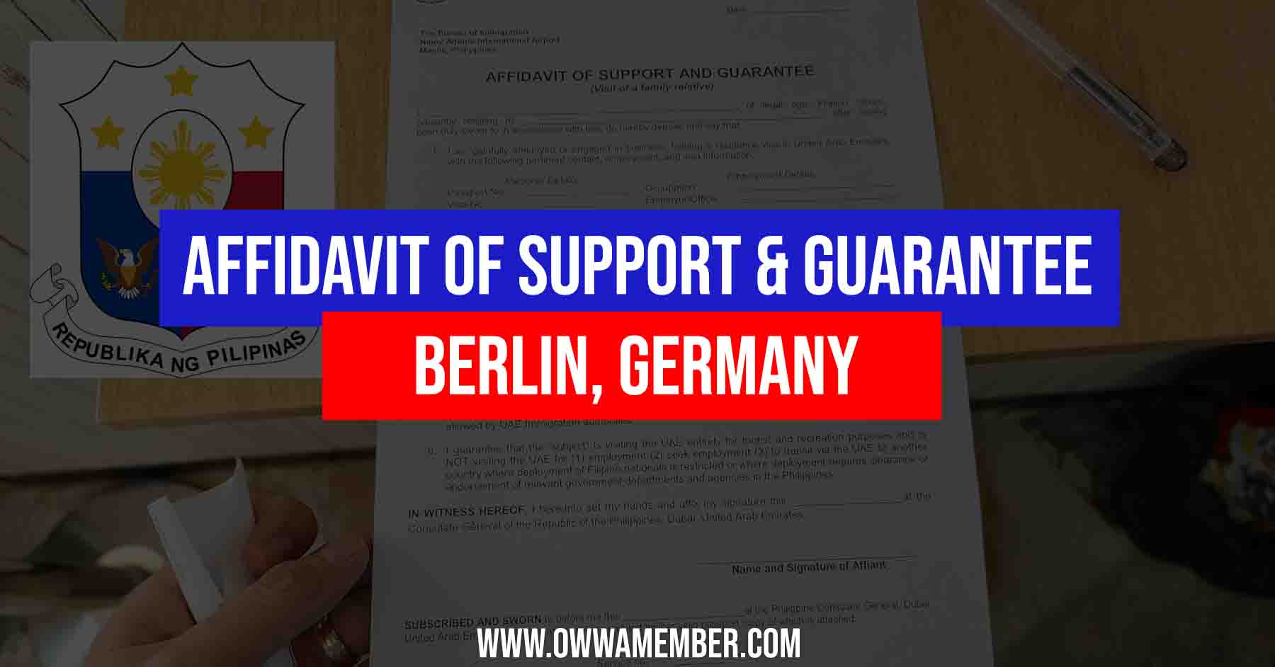affidavit of support and guarantee berlin germany