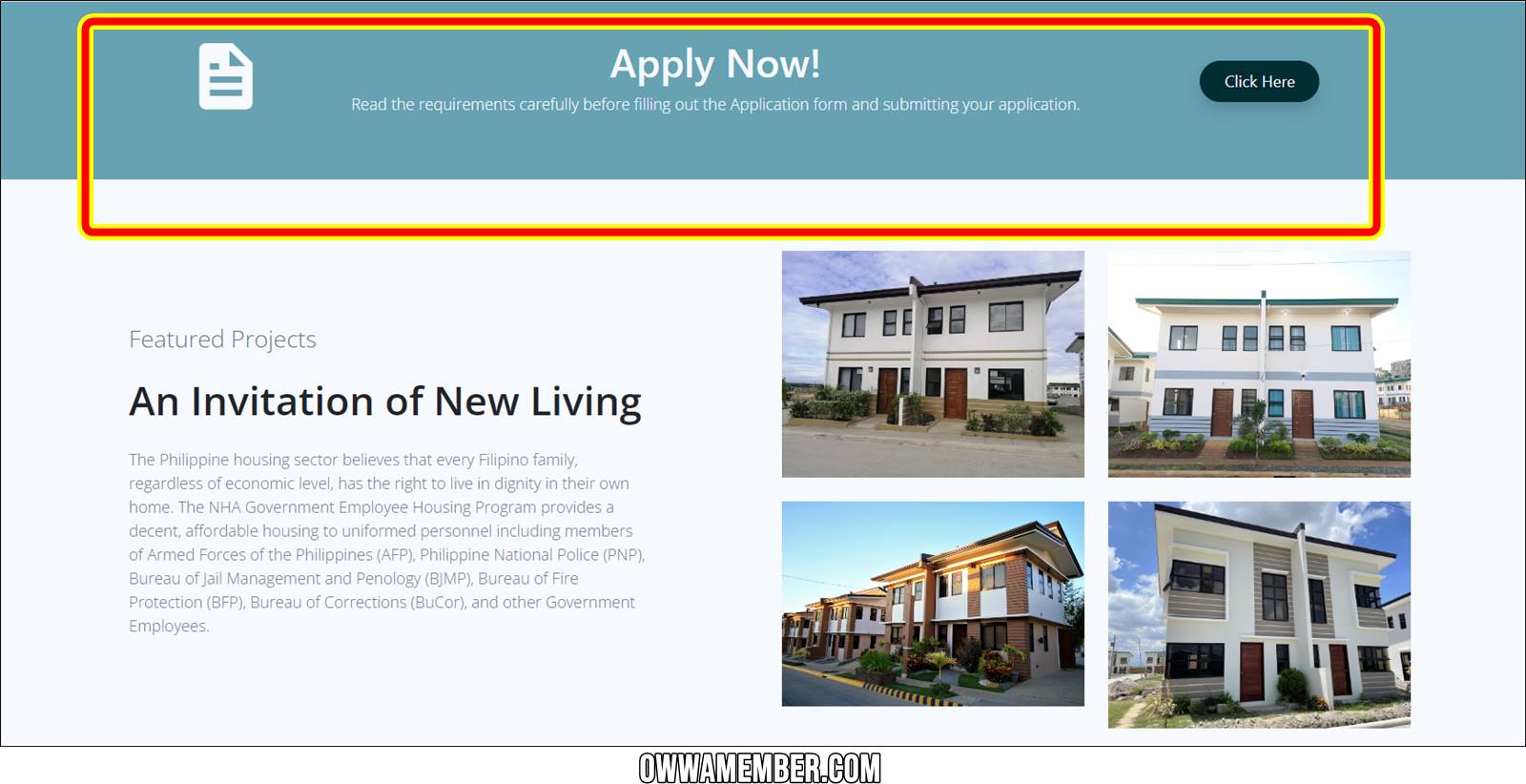 apply now for nha ofw housing