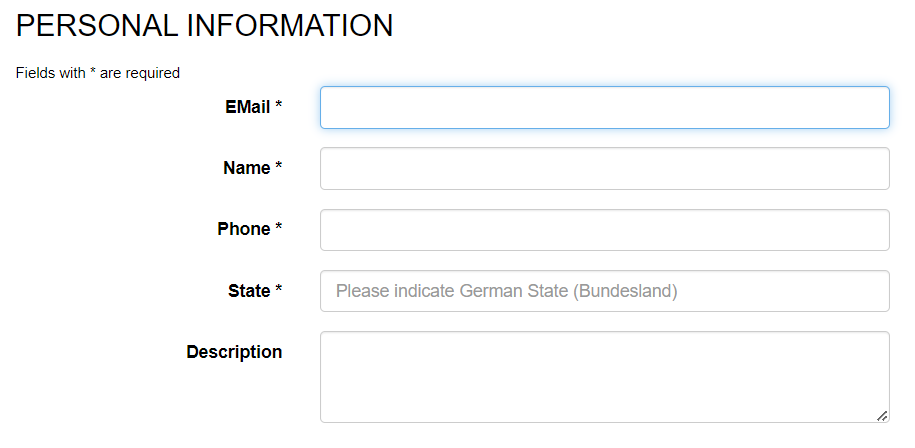 fill out personal information affidavit of support berlin germany