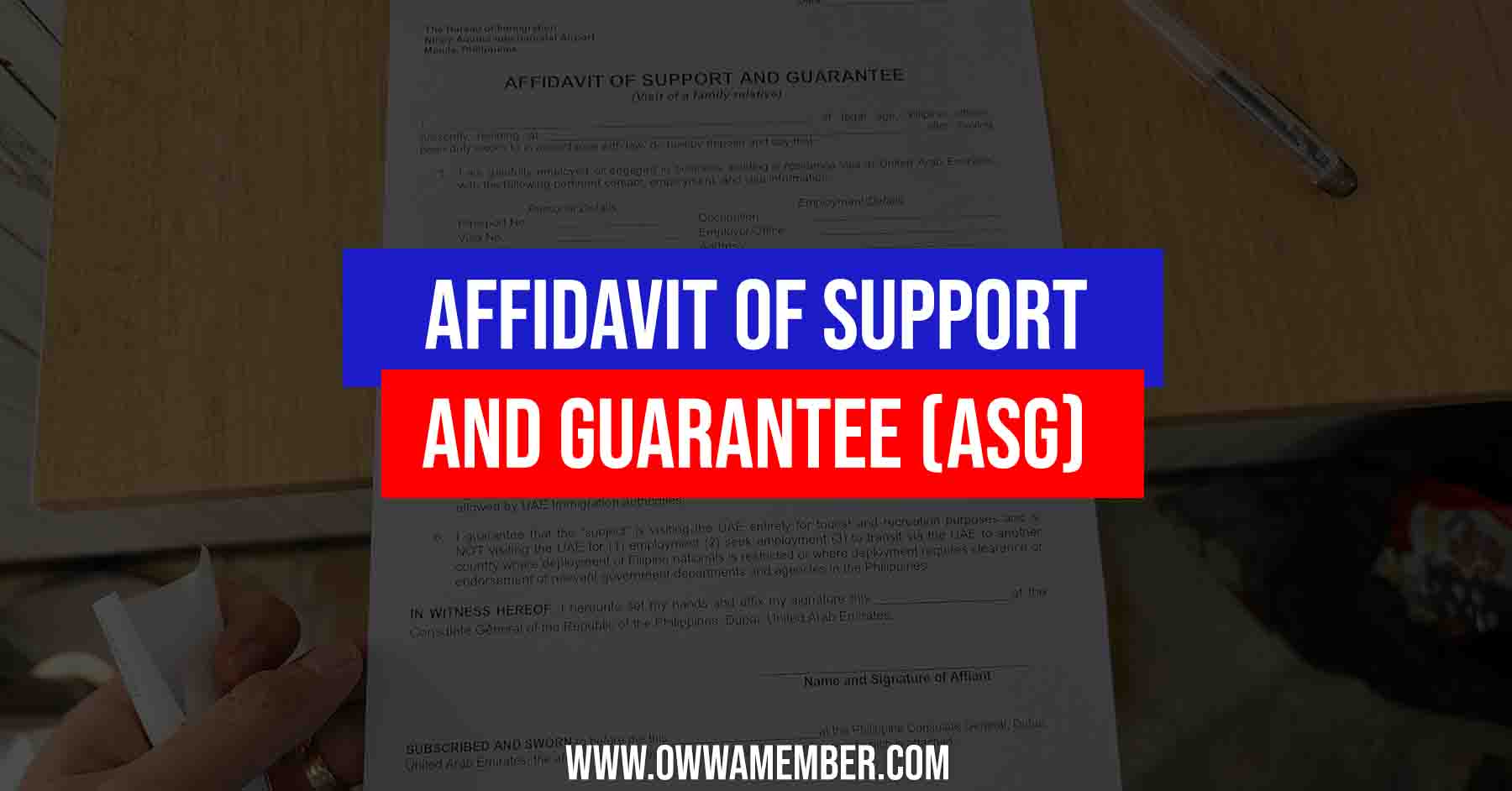 how to get an affidavit of support and guarantee for immigration philippiens