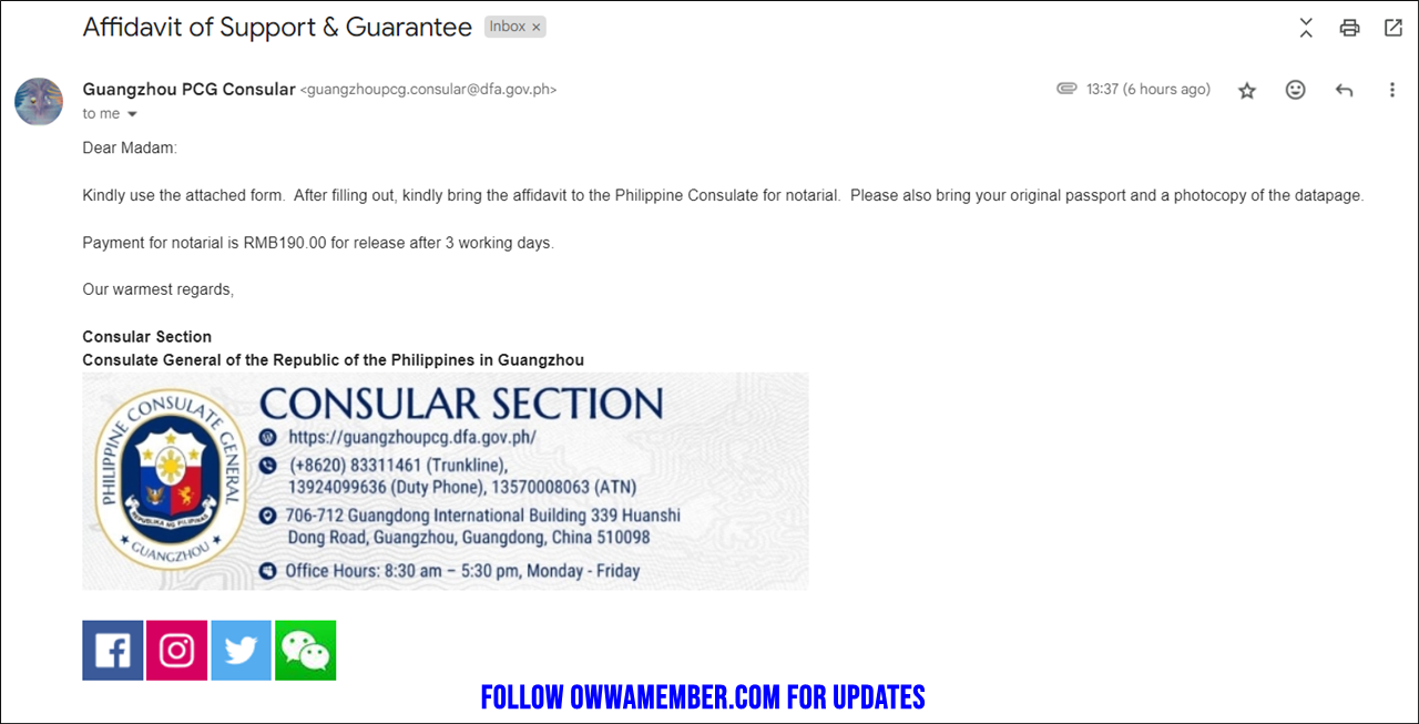 guangzhou pcg affidavit email