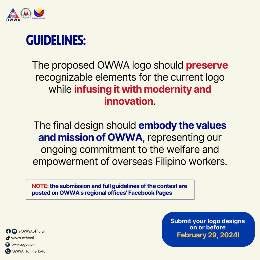 owwa logo design guidelines making contest