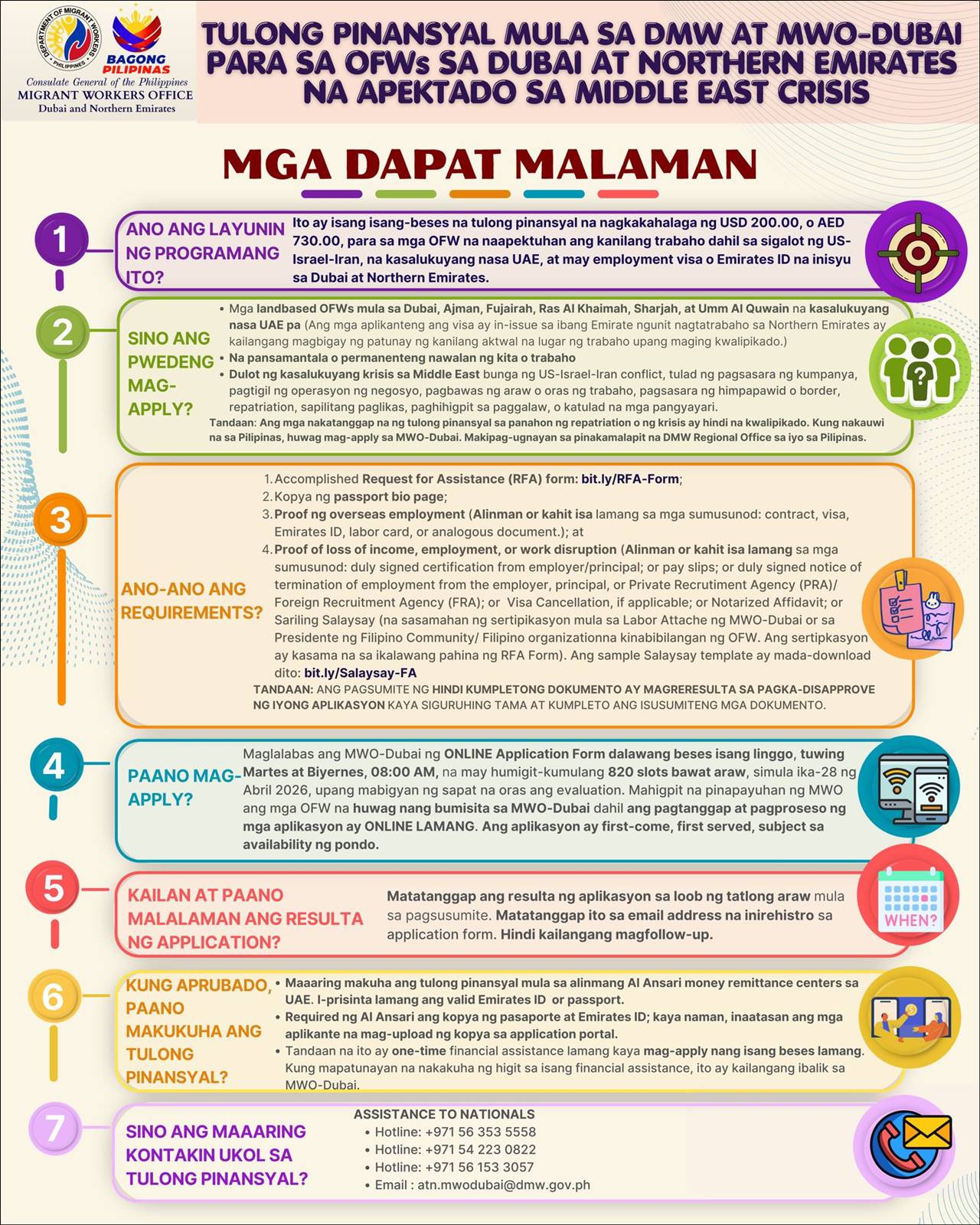 cash relief assistance to ofws application form mwo dubai