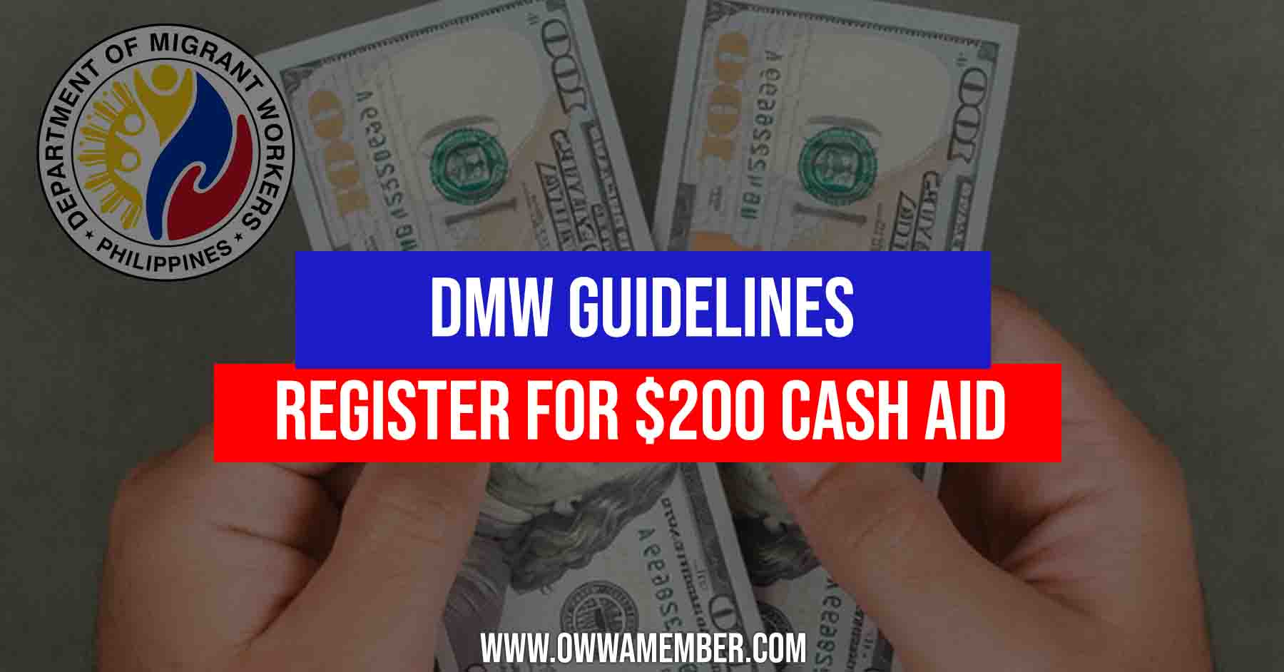 dmw guidelines and application form for dmw ofw cash aid worth 200 dollars